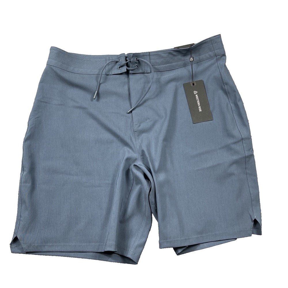 Western Rise Board Shorts Men 36 Pacific Blue Nomad Shorts Swim Drawstring NWT